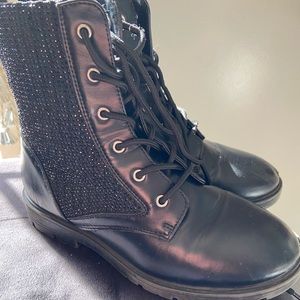 Black Sparkle Ankle Boots